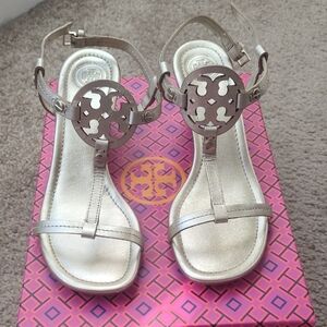 Tory Burch Silver Sandals
